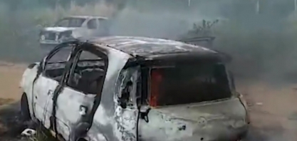 Homens quebram e incendeiam carros de equipes de vigilância após reintegração de posse na Bahia; VÍDEO